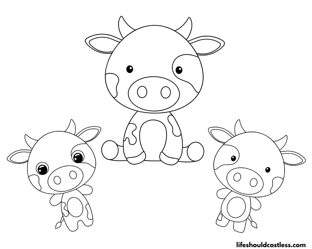 Cow coloring pages free printable pdf templates