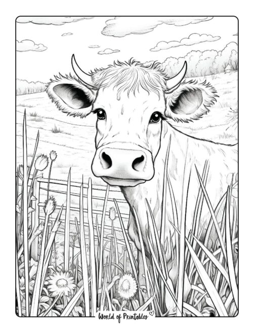 Cow coloring pages for kids adults