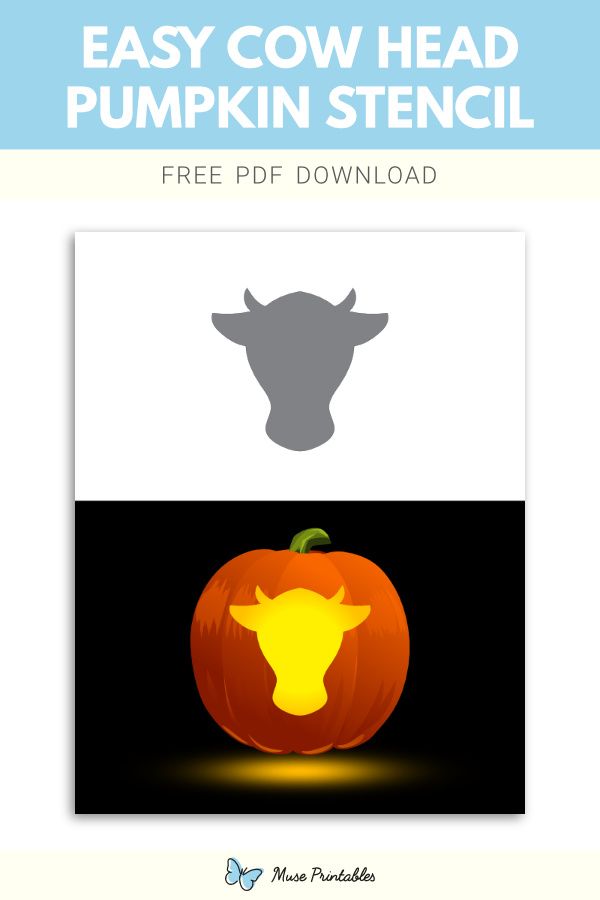 Easy cow head pumpkin stencil pumpkin stencil halloween pumpkin stencils country pumpkin carving