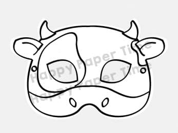 Cow mask paper coloring craft