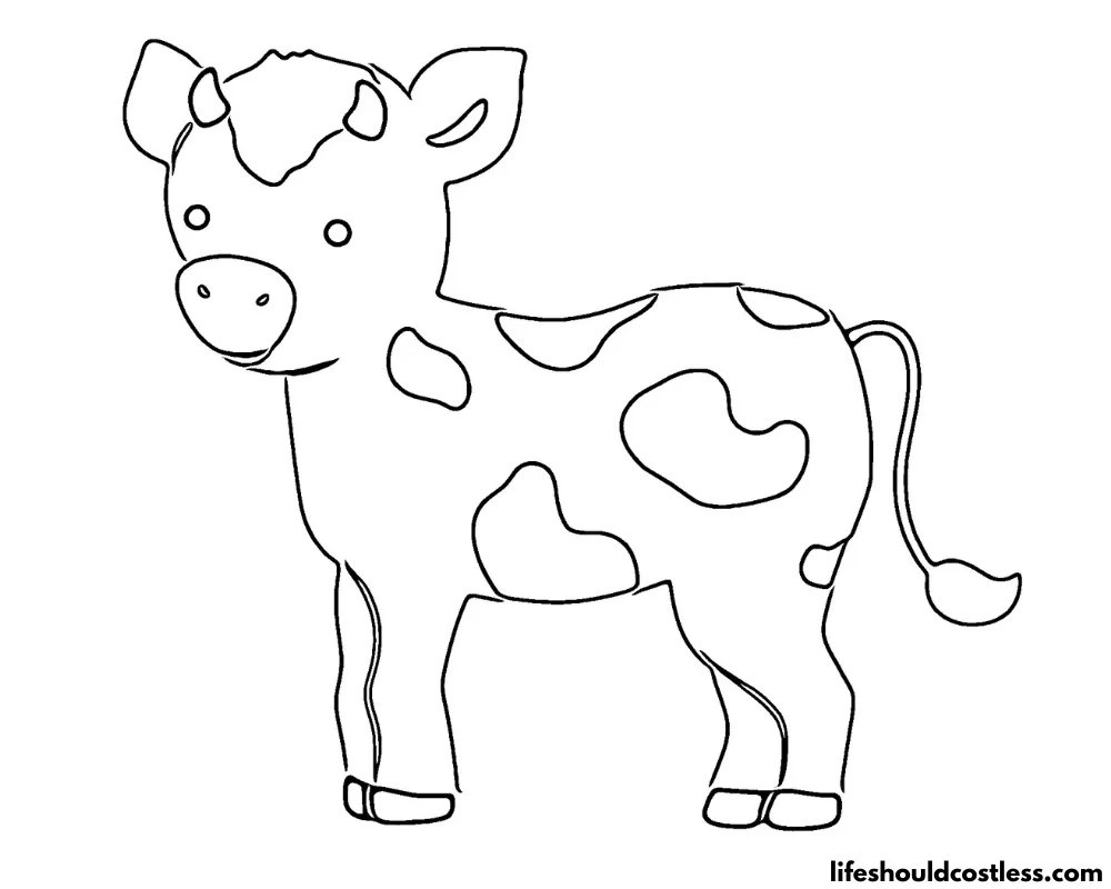 Cow coloring pages free printable pdf templates