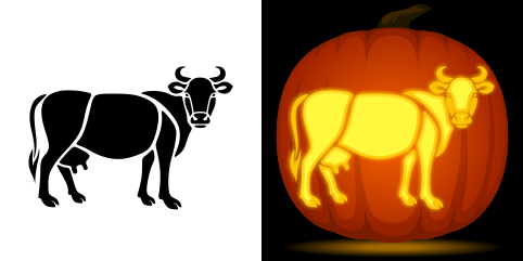 Free cow pumpkin stencil