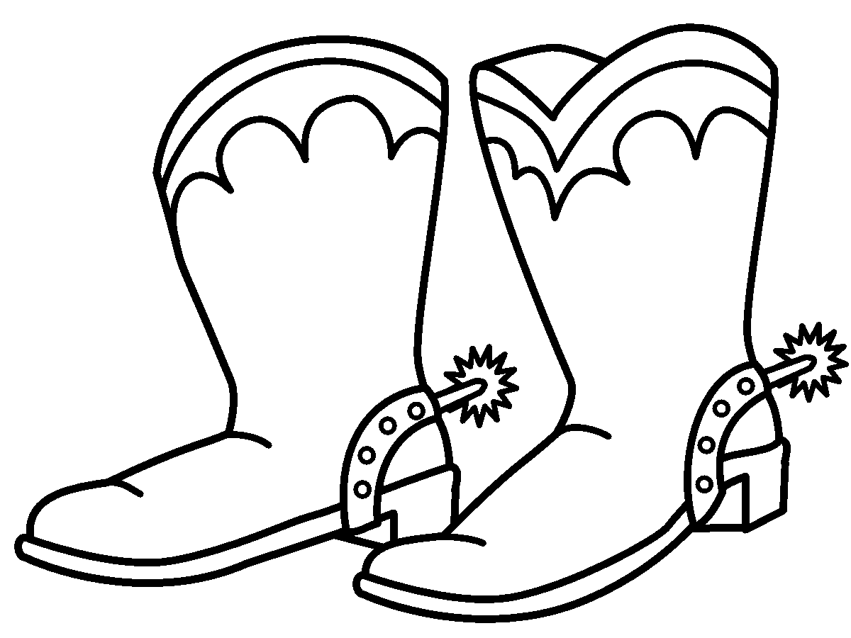 Cowboy boot coloring pages