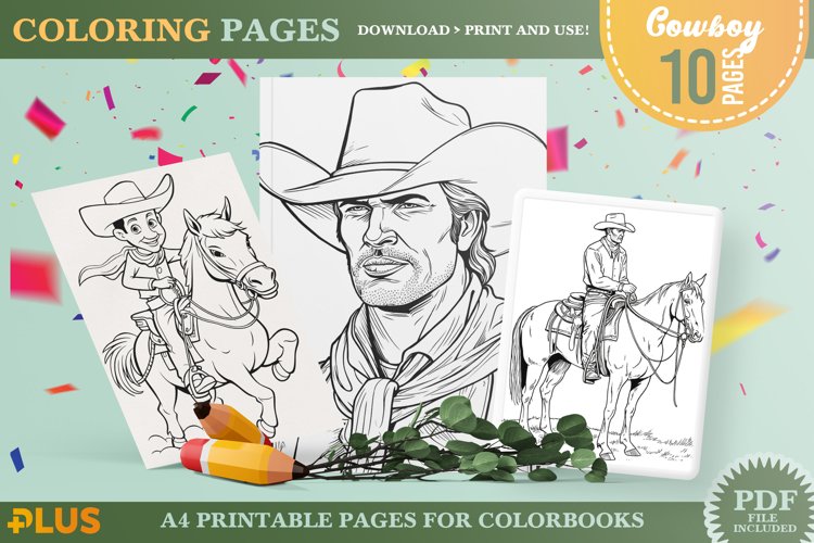 Cowboy coloring pages