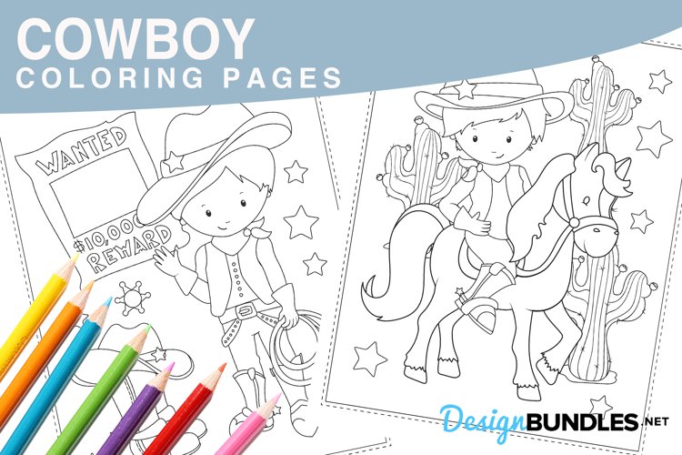 Cowboy coloring pages