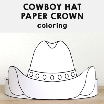 Cowboy hat paper crown printable wild west coloring craft activity for kids