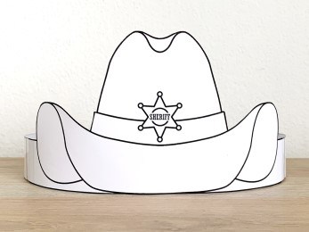 Sheriff hat coloring paper crown