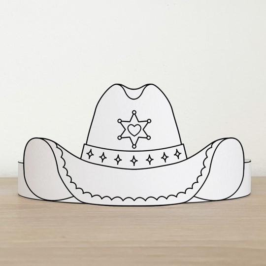 Cowgirl hat paper crown printable wild west coloring craft activity for kids made by teachers