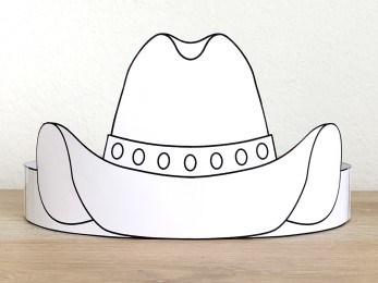 Cowboy hat coloring paper crown