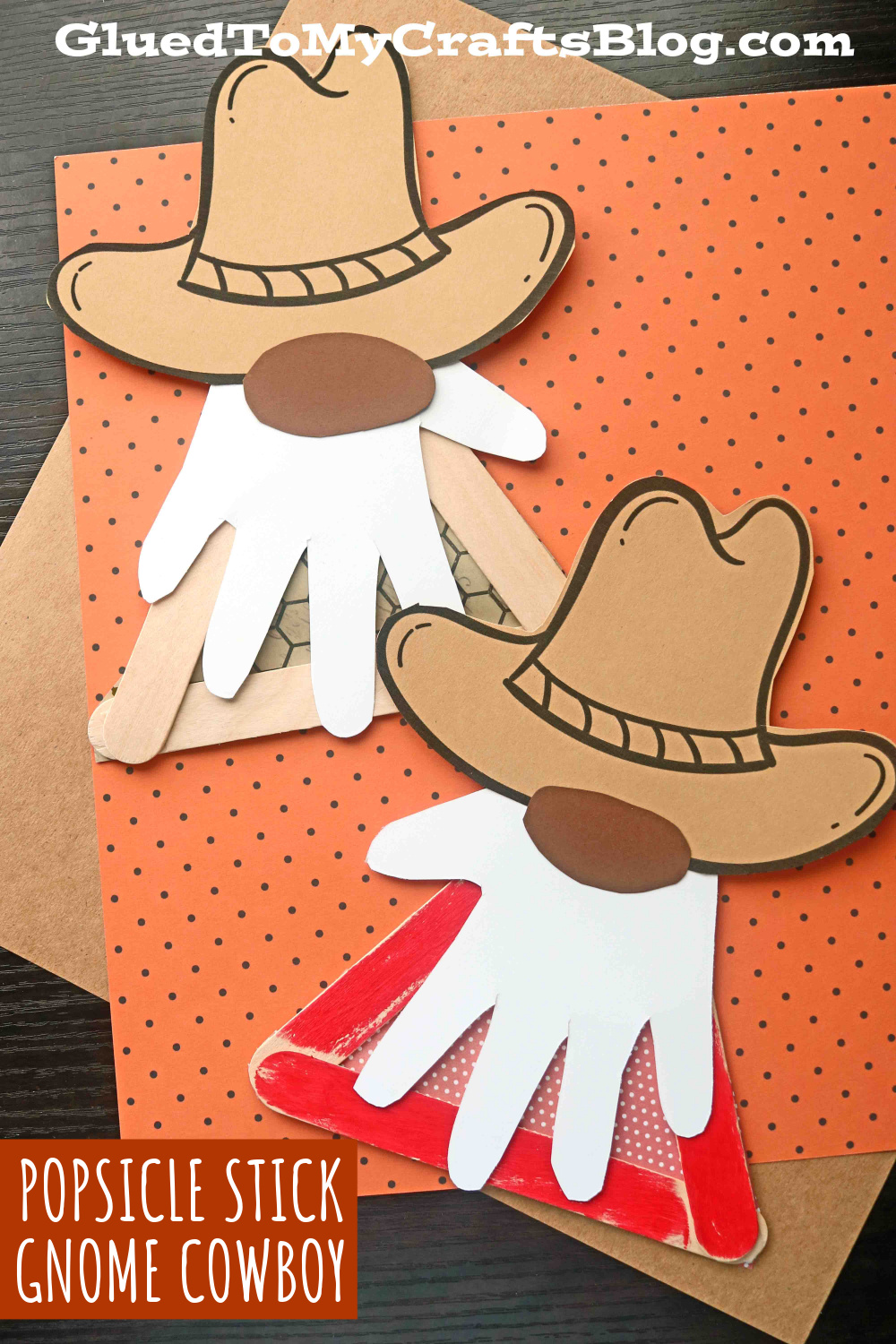 Popsicle stick cowboy craft
