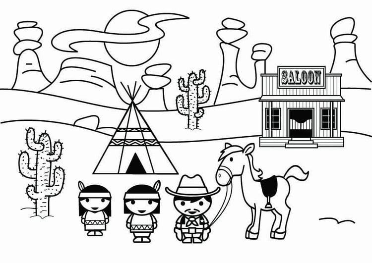 Coloring page wild west