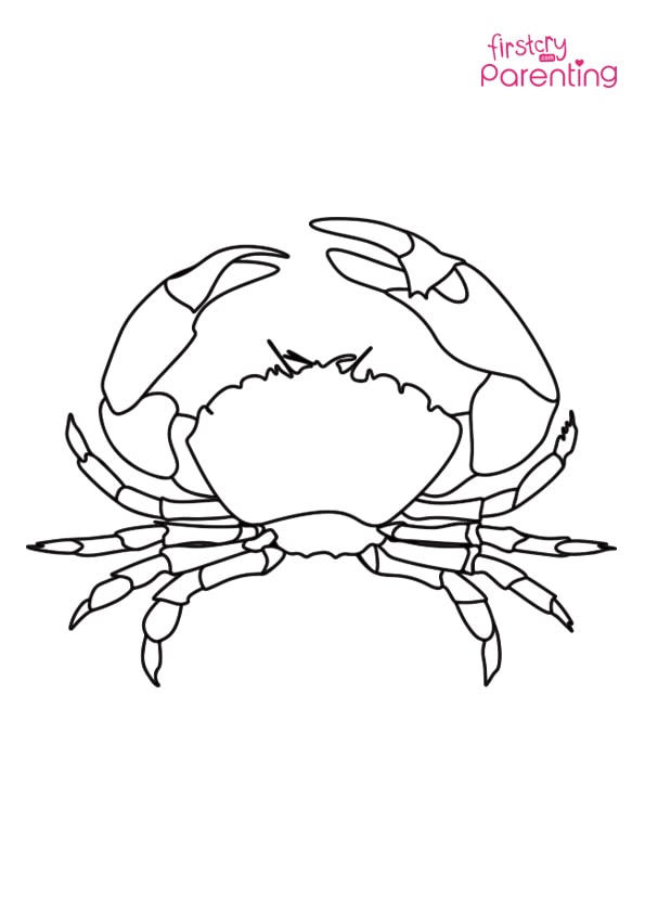 Easy printable crab coloring pages for kids
