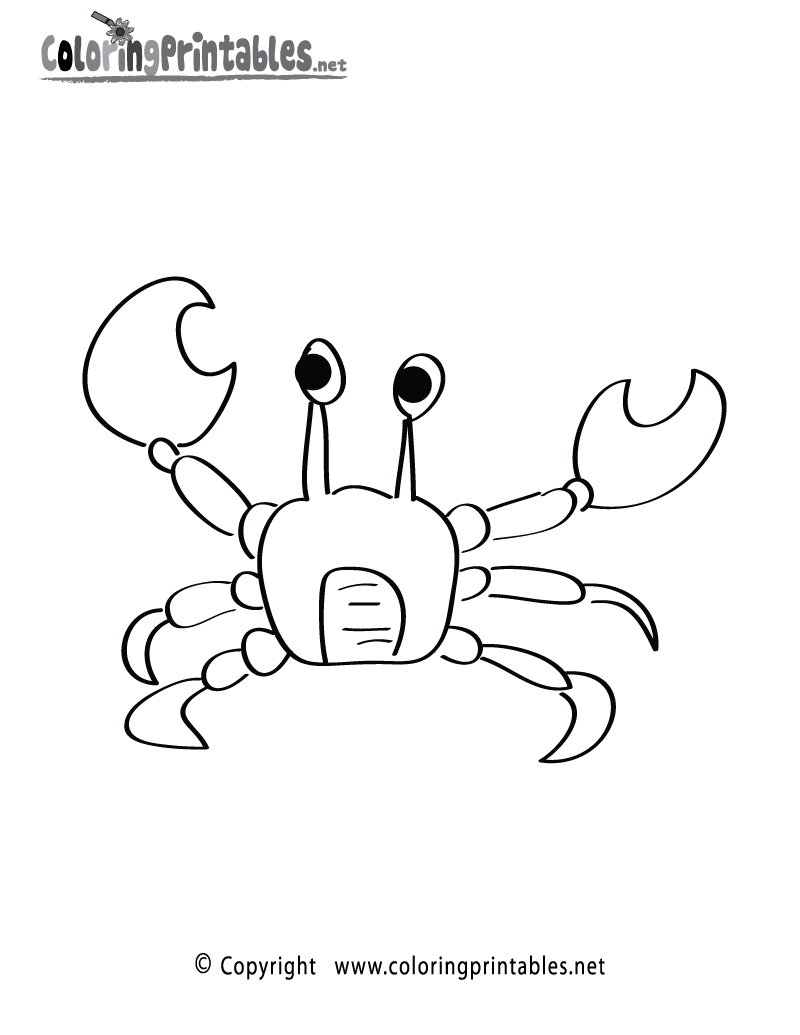 Free printable crab coloring page