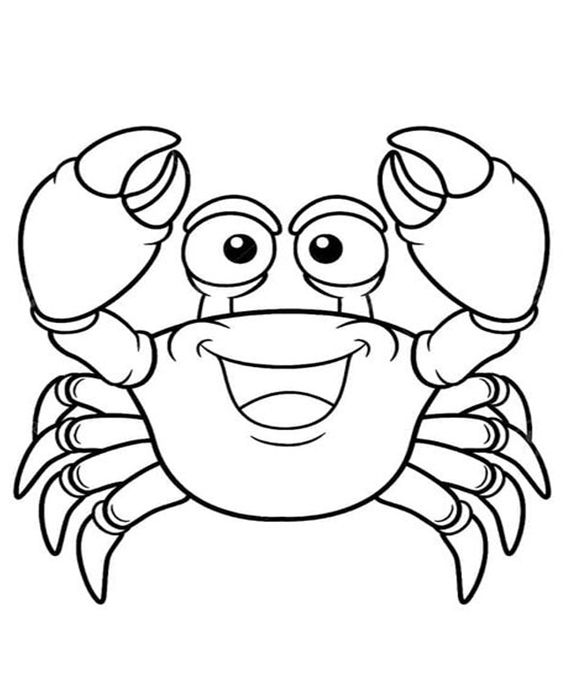 Free easy to print crab coloring pages