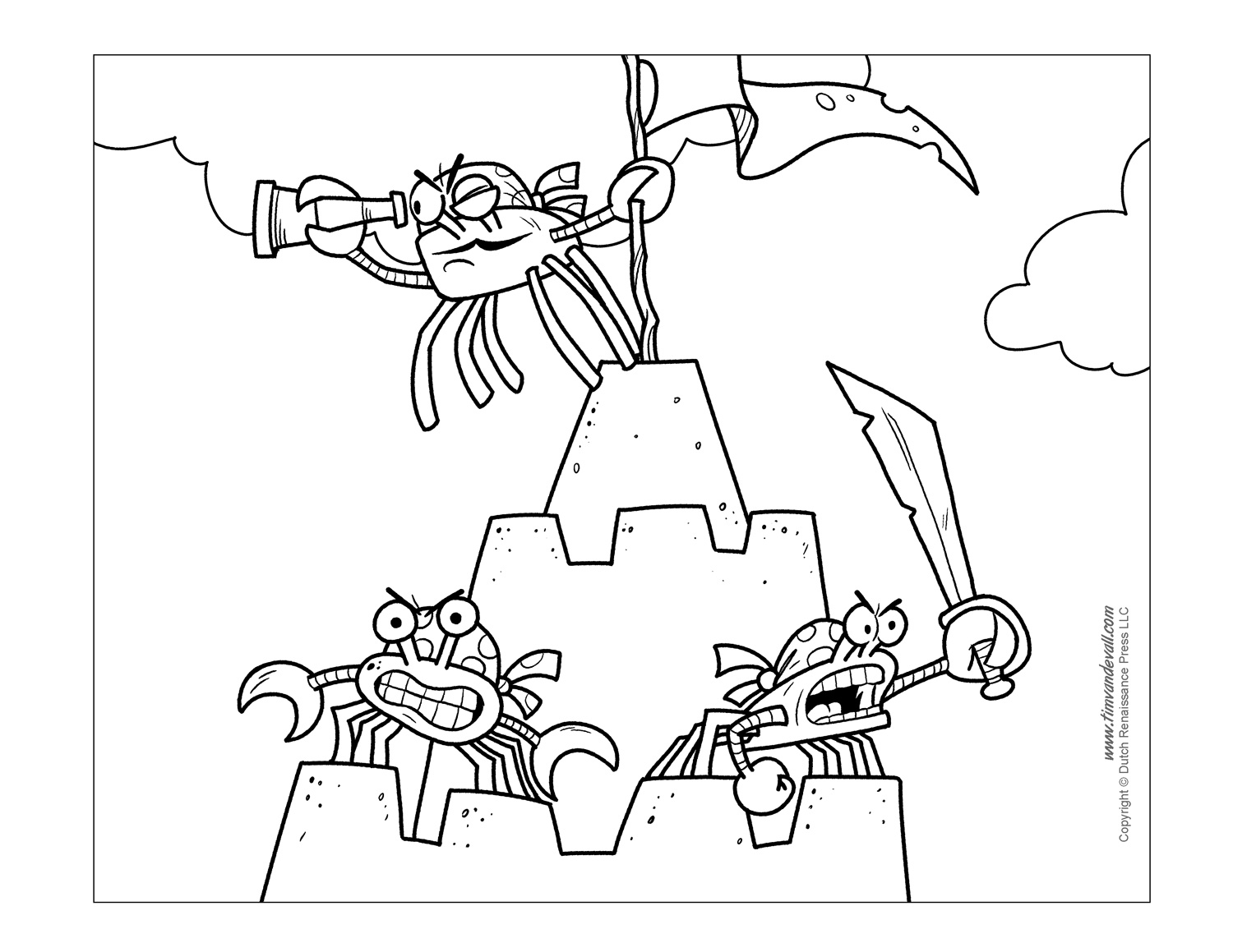 Crab coloring pages â tims printables