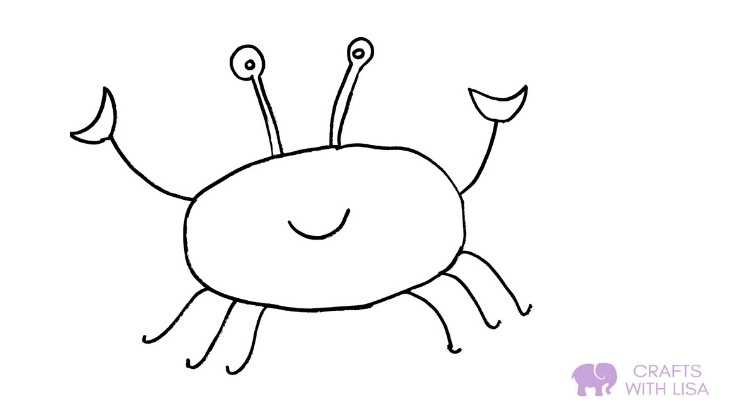 Crab coloring page for kids