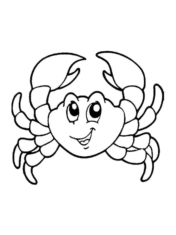Friendly crab coloring page