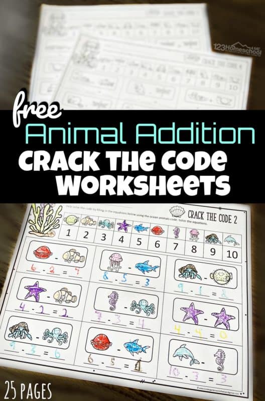 Free math crack the code worksheets free homeschool deals