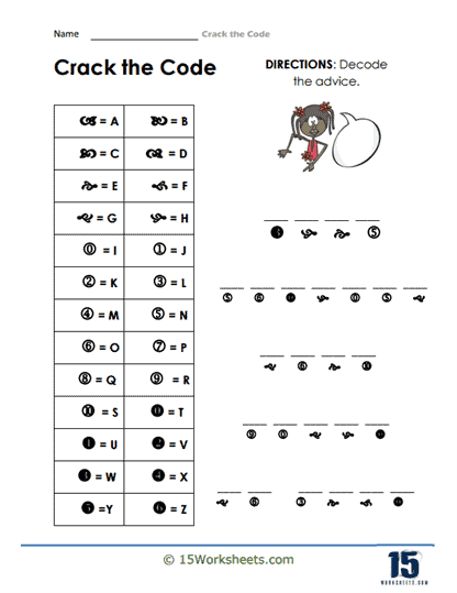 Crack the code worksheets