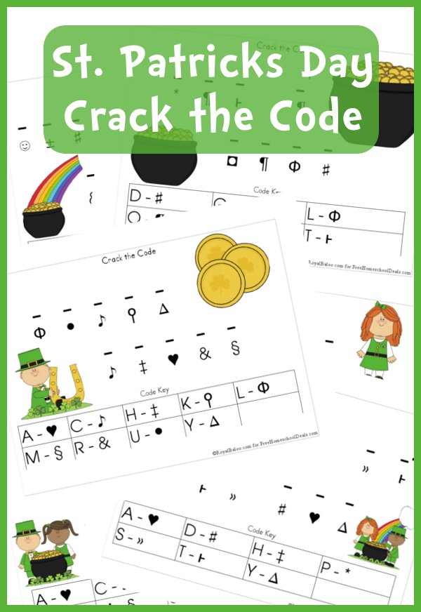 Free worksheets st patricks day crack the code printable set instant download