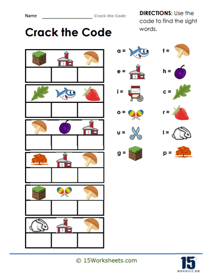 Crack the code worksheets