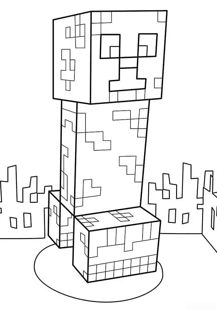 Free minecraft creeper coloring page