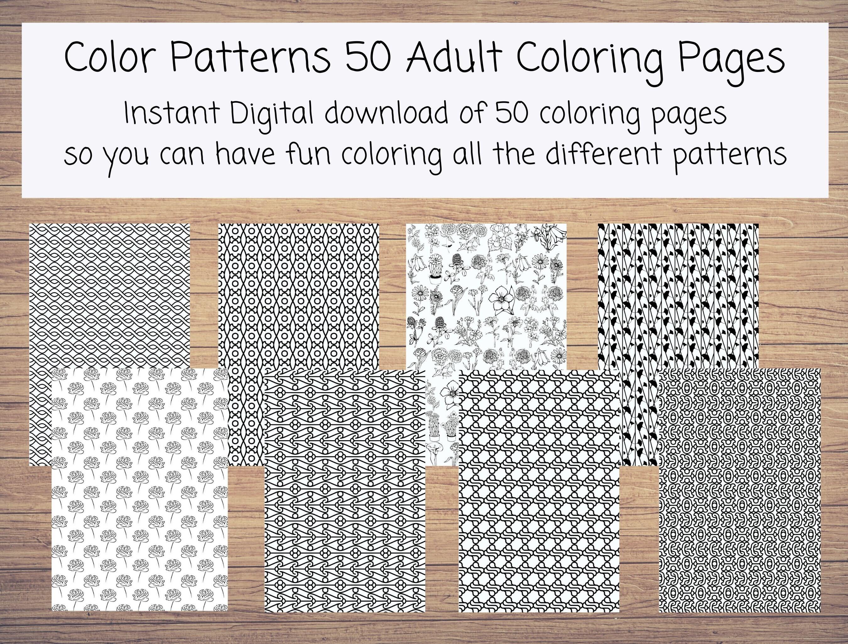 Fun games books coloring books printable patterns to color instant download different patterns for you to have fun coloring coloring pages for adults and teens