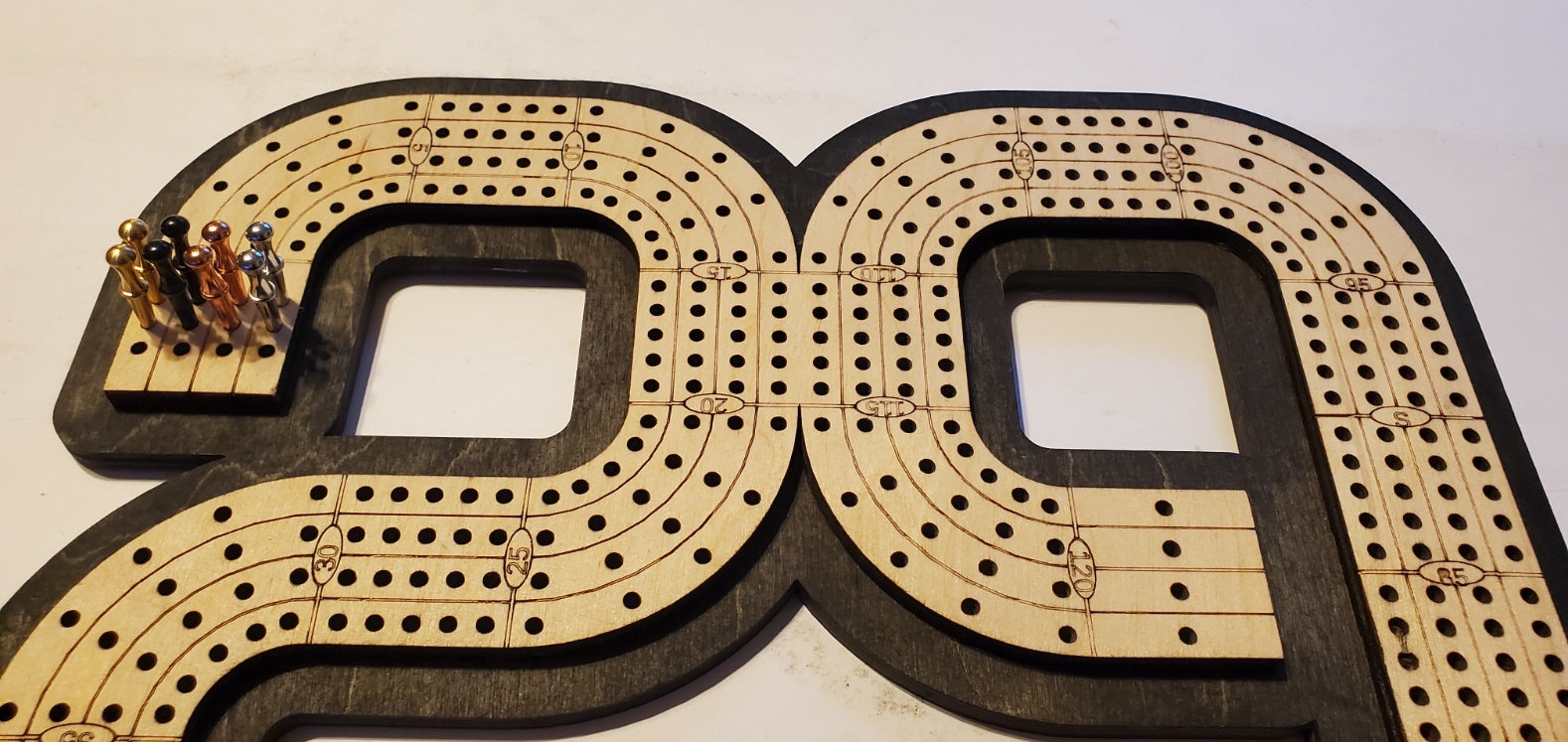 Hand cribbage board with removable peg holder â custom crib boards