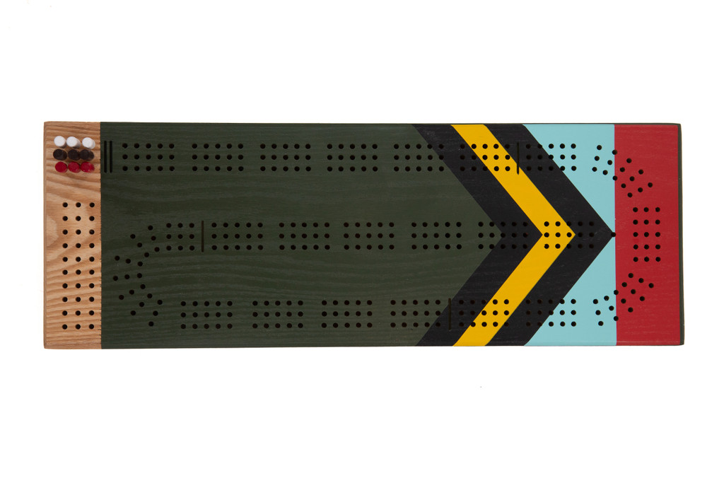 Scout painted cribbage board