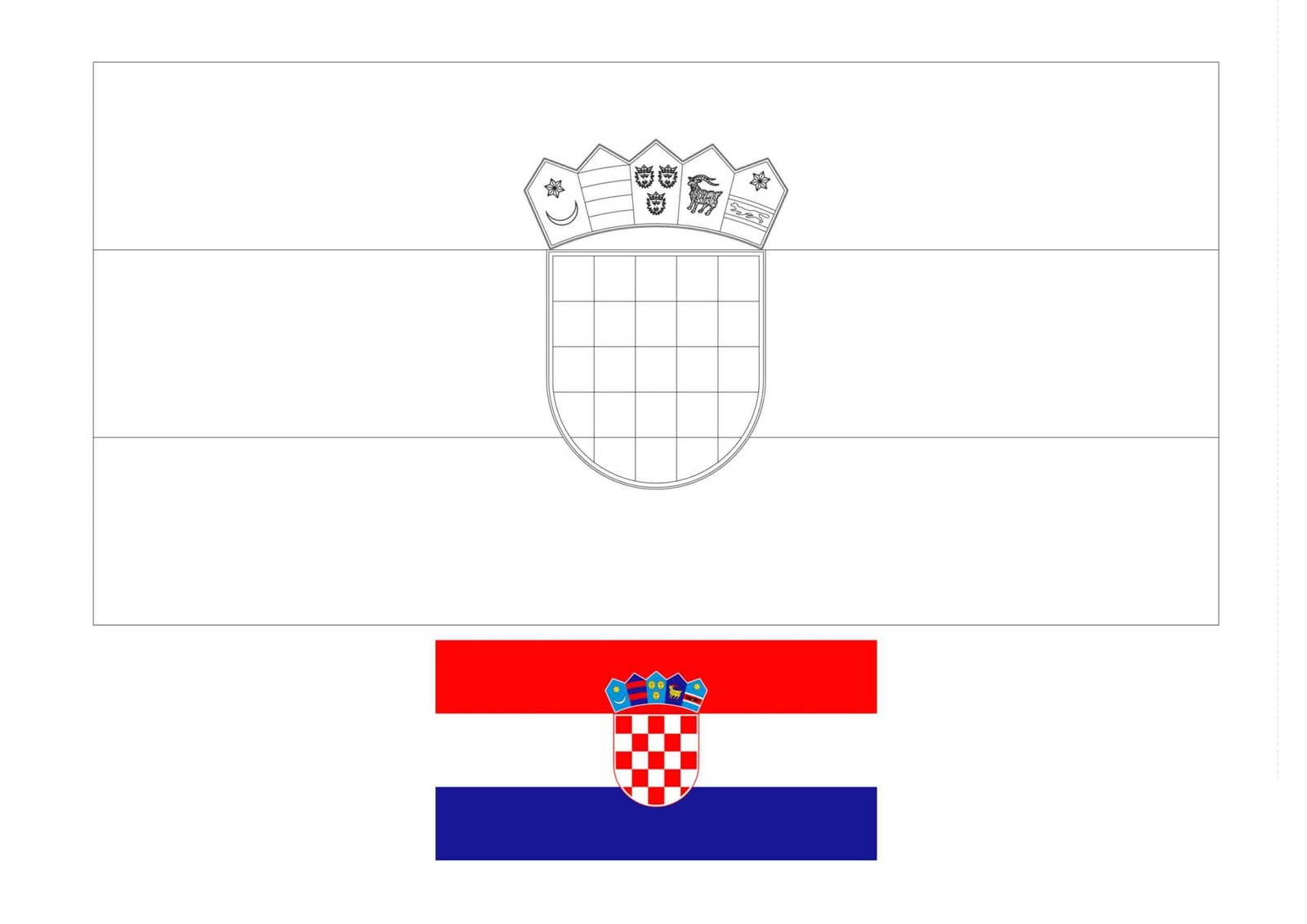 Flag of croatia coloring page