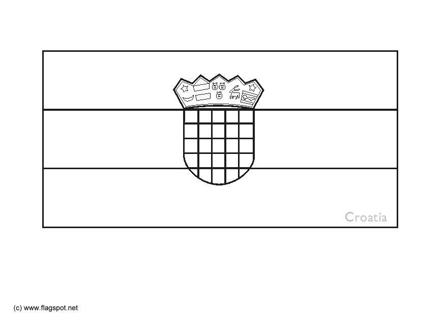 Coloring page flag croatia