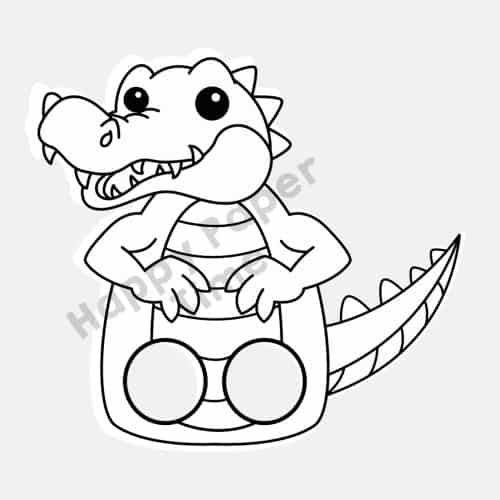 Crocodile finger puppet printable coloring