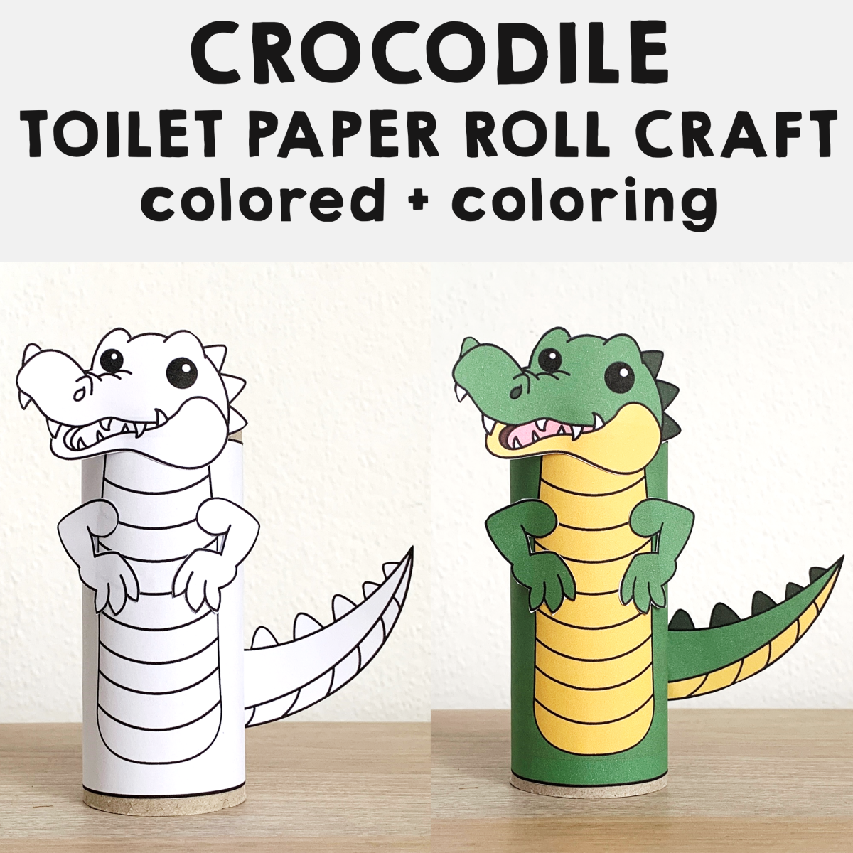 Crocodile toilet paper roll craft printable australian animal coloring activity made by teachers