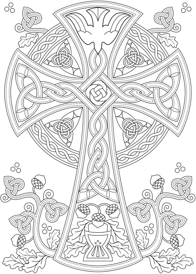 Wele to dover publications cross coloring page celtic coloring mandala coloring pages