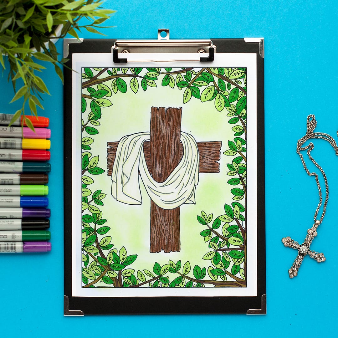 Cross coloring page