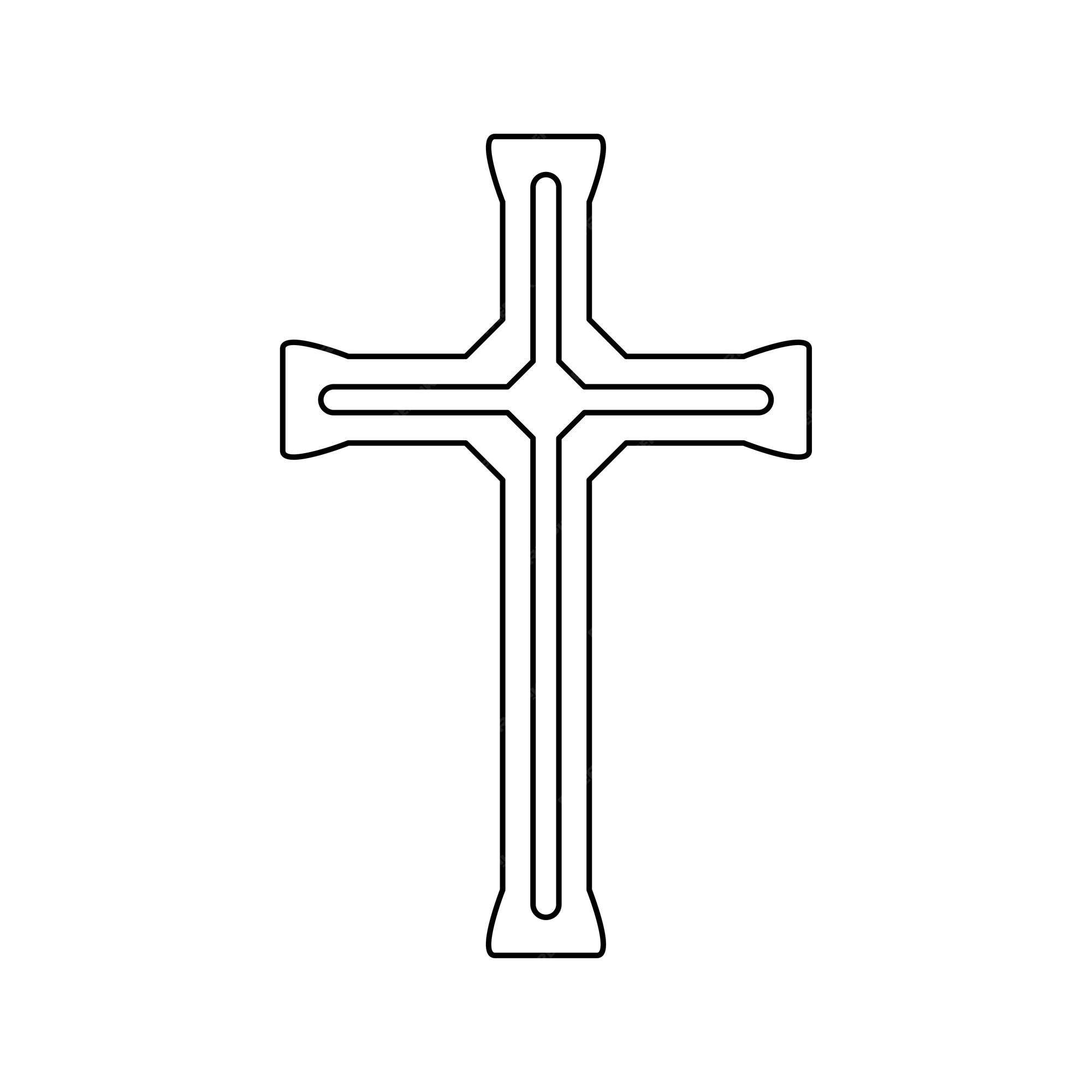 Premium vector coloring page with christian cross for kids