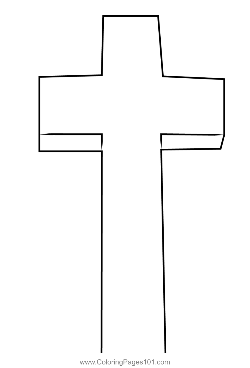 Christian cross coloring page for kids