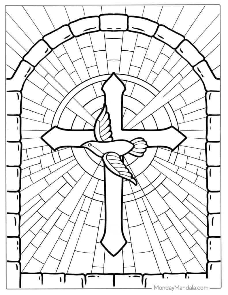 Cross coloring pages free pdf printables