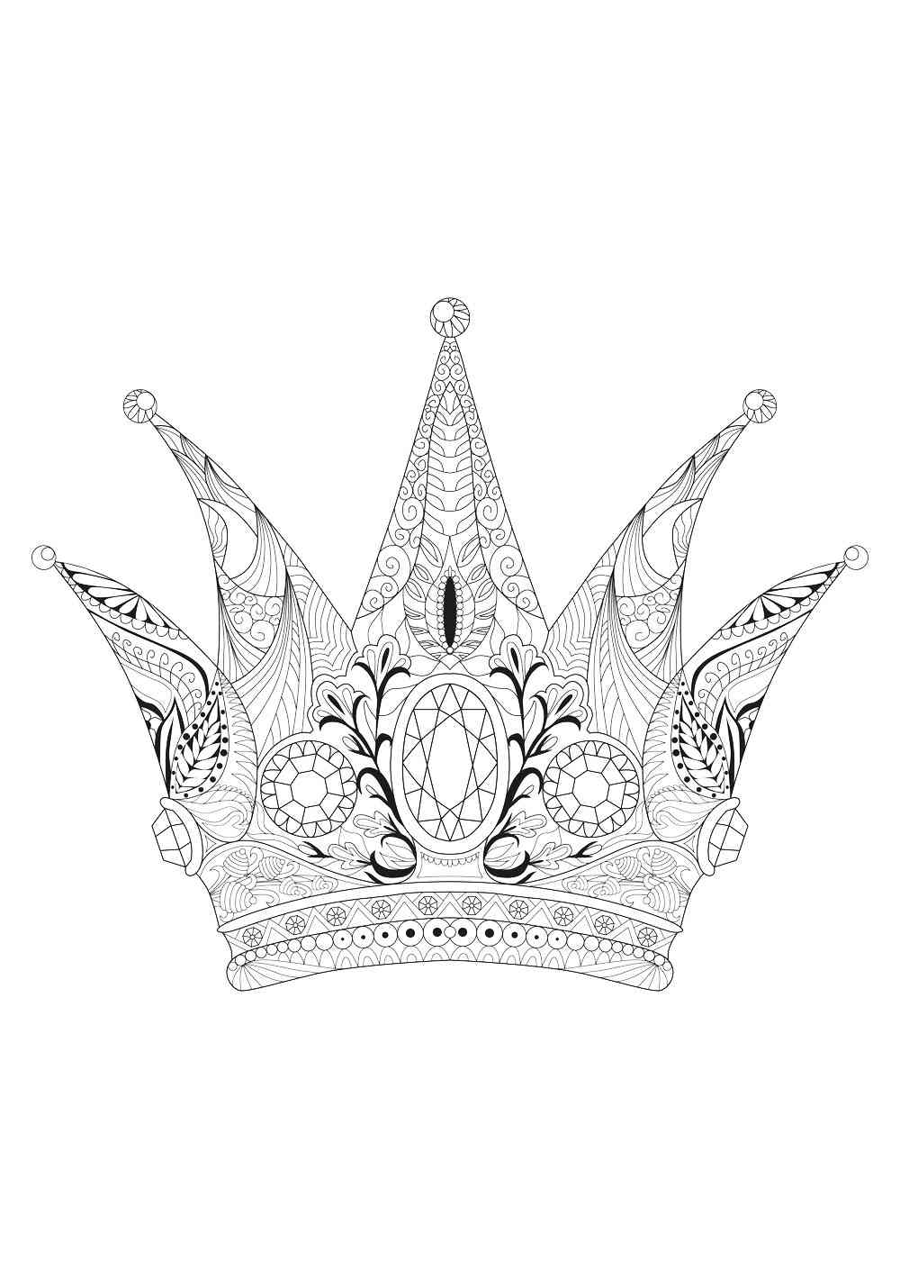Free printable crown coloring pages for adults
