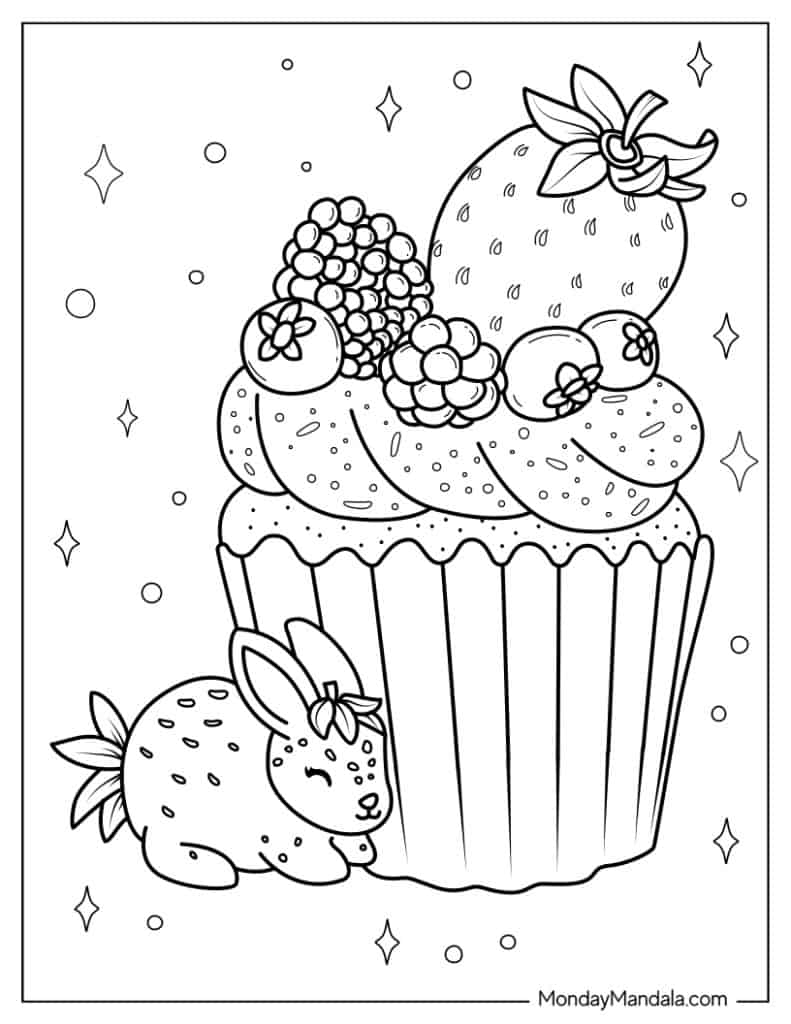 Cupcake coloring pages free pdf printables