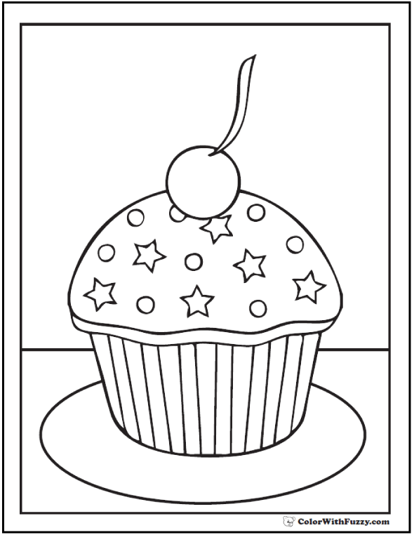 Cupcake coloring pages â free coloring pages pdf format for kids