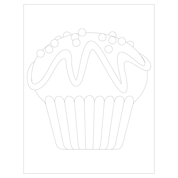 Premium vector printable cupcake coloring pages for kids