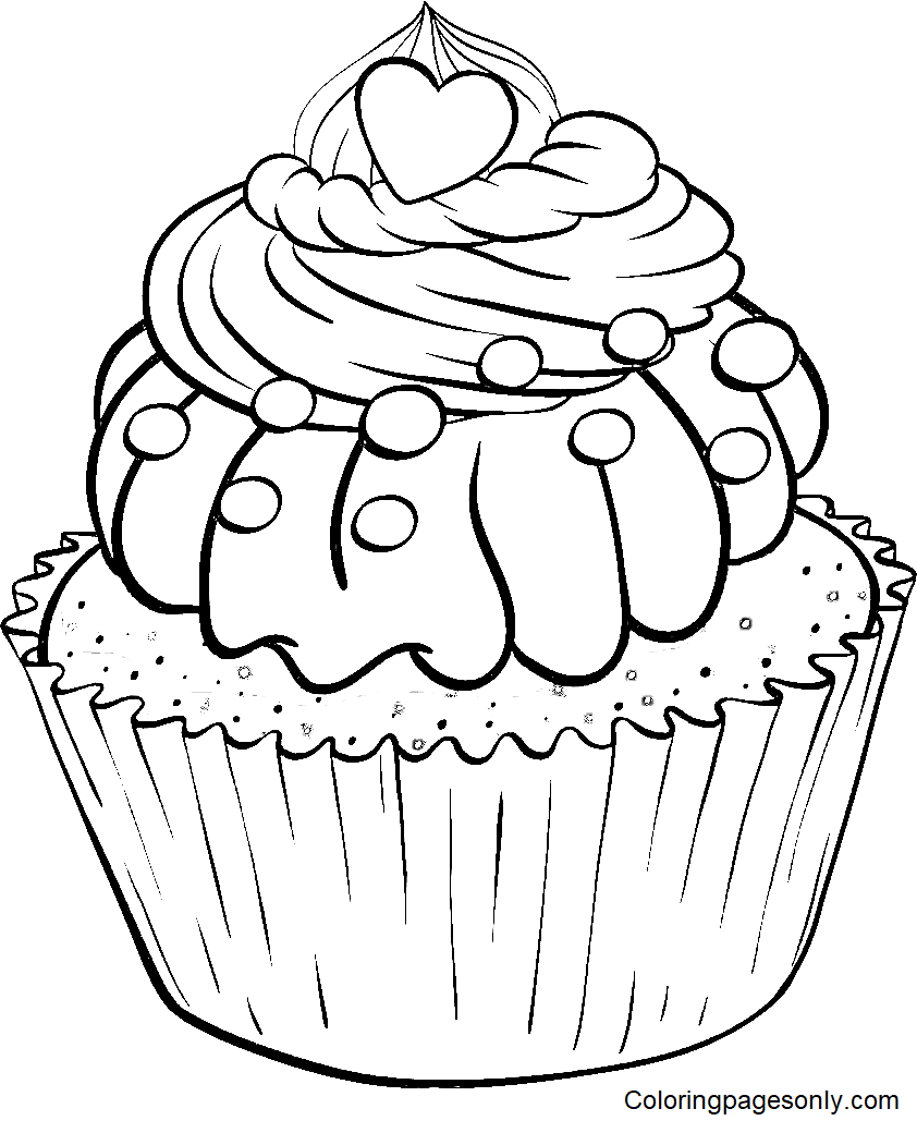 Cupcake coloring pages printable for free download