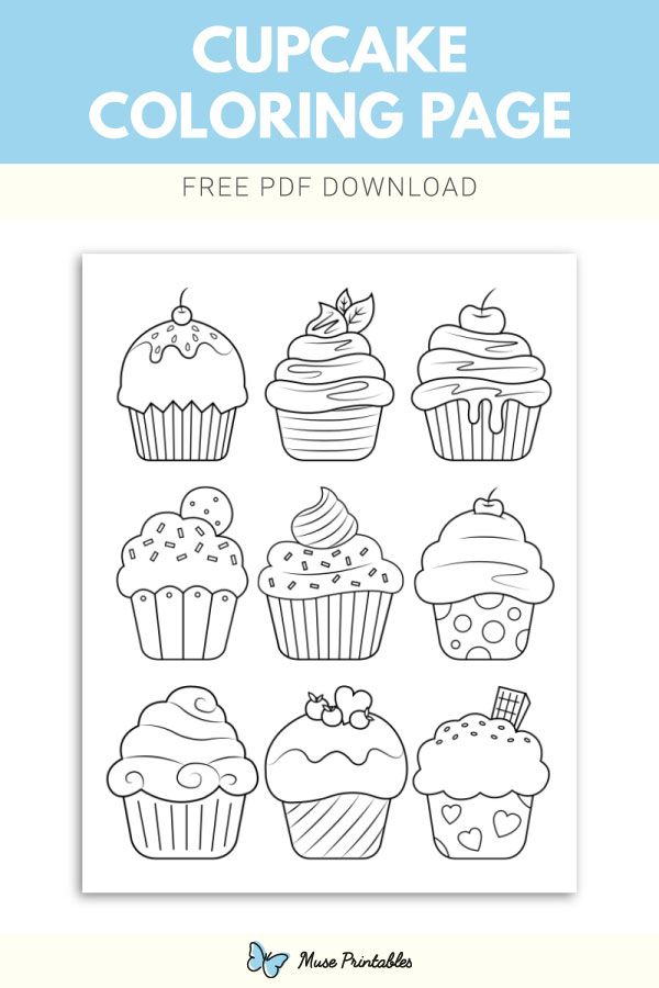 Free cupcake coloring page cupcake coloring pages coloring pages free printable coloring pages