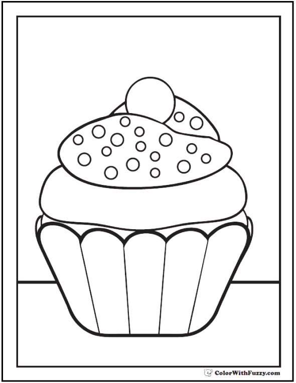 Cupcake coloring pages â free coloring pages pdf format for kids