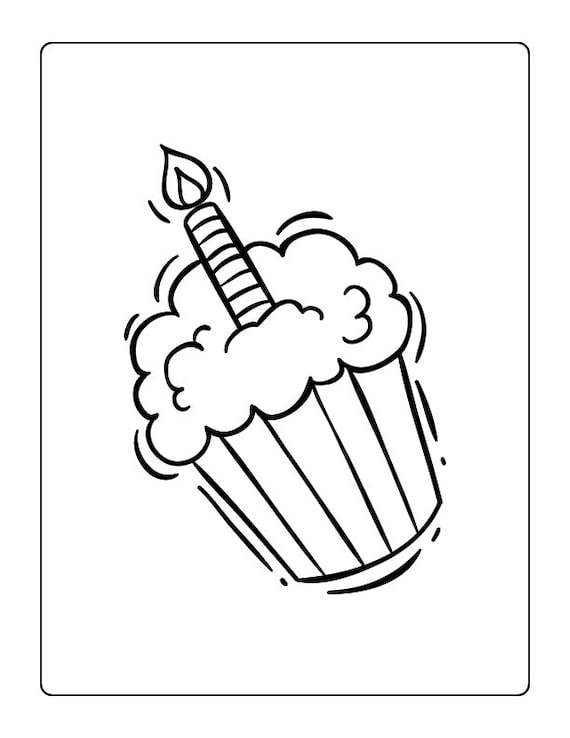 Digital download kids coloring pages printable sweet cupcakes printable coloring pages