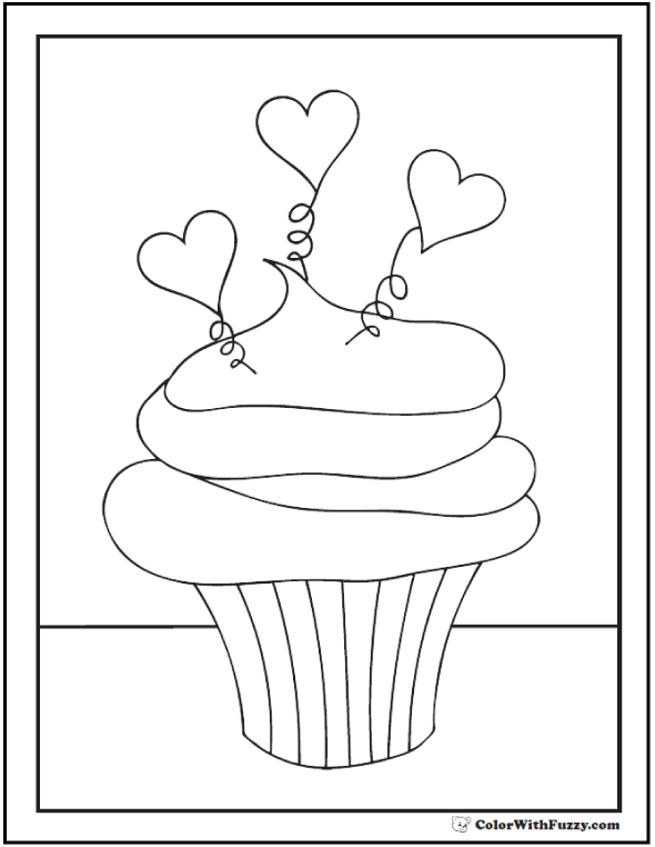 Cupcake coloring pages â free coloring pages pdf format for kids