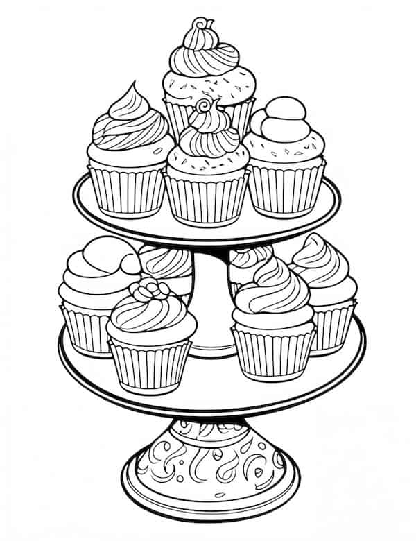 Irresistible cupcake coloring pages for kids and adults