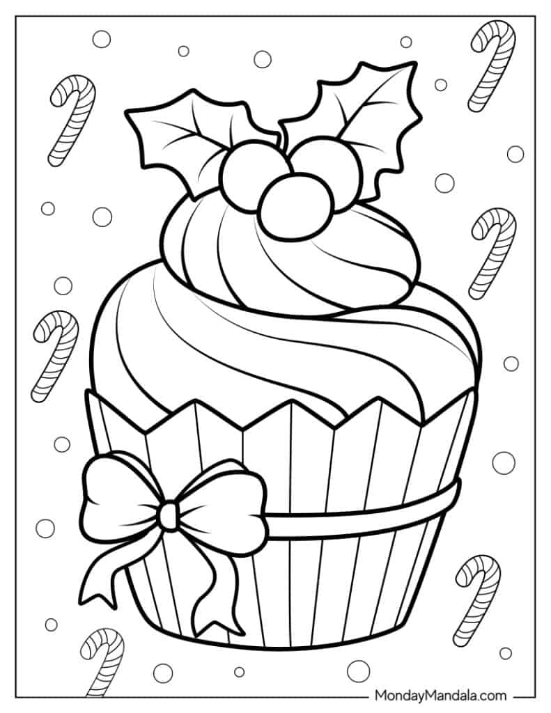 Cupcake coloring pages free pdf printables