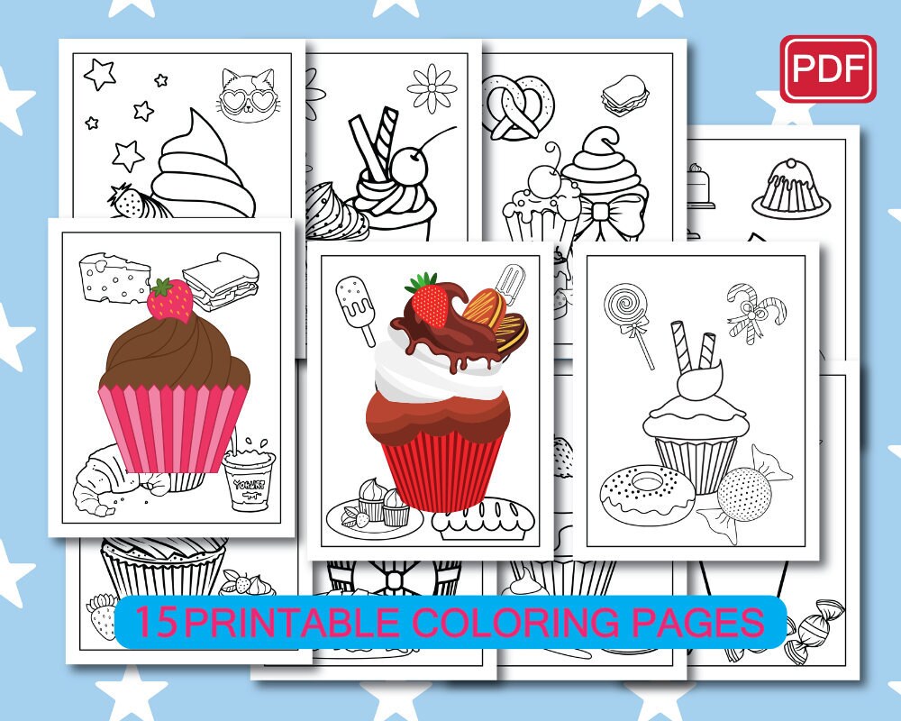 Cupcake coloring pages